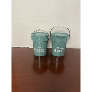 Lowe's Teal 0.42 Qt Mini Bucket w/ Lid Collectible NEW MINI TINY BUCKET Lot Of 2